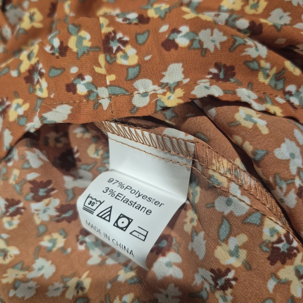 Floral Ruffle Blouse - Orange - Picture 6 of 6